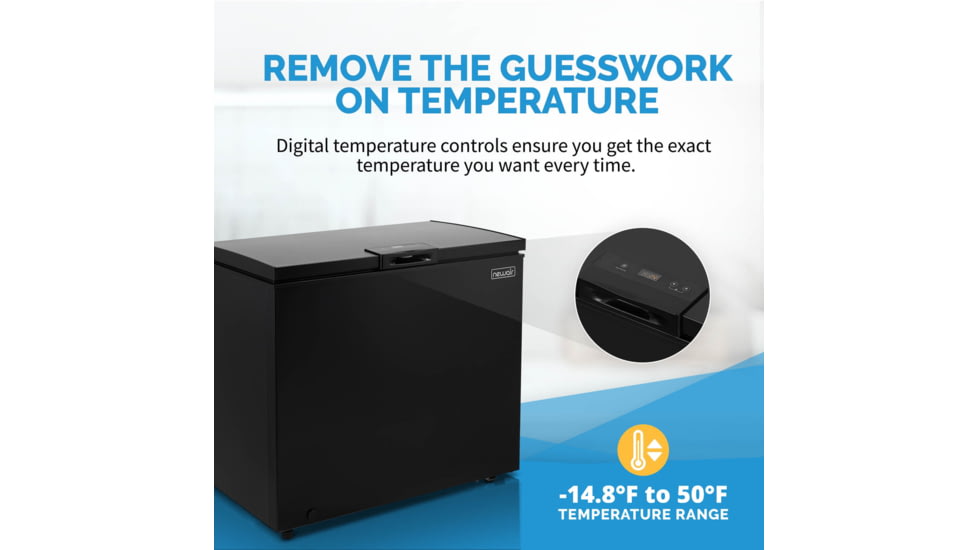 NewAir 6.7 Cu. Ft. Compact Chest Freezer, Black, NFT070MB00