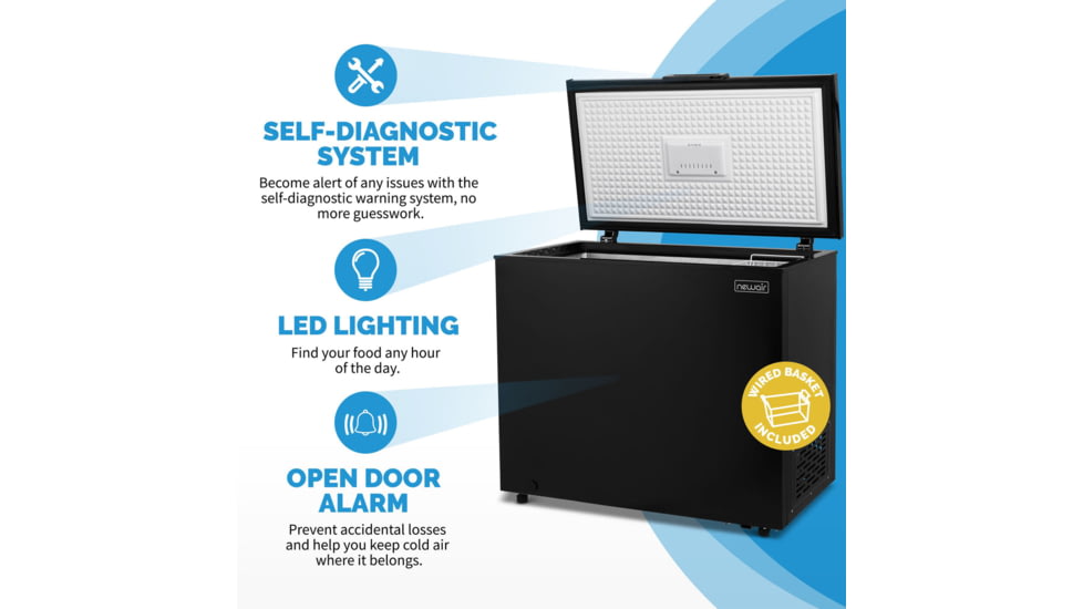 NewAir 6.7 Cu. Ft. Compact Chest Freezer, Black, NFT070MB00