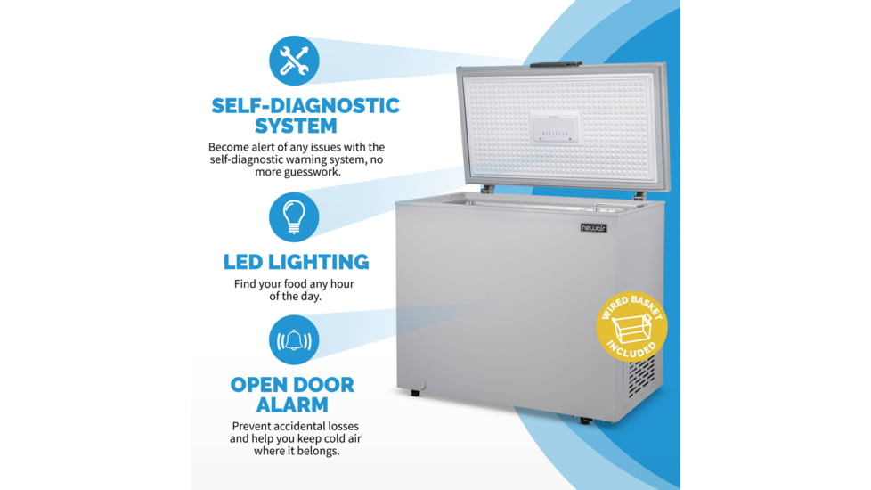 NewAir 6.7 Cu. Ft. Compact Chest Freezer, Grey, NFT070GA00