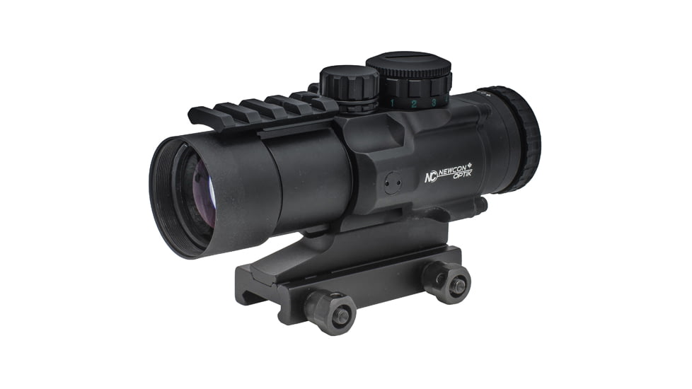 Newcon Optik NC 4x32 Red Dot Sight, 0.33 MOA Red/Green Rangefinding Reticle, Black, NC 4x32