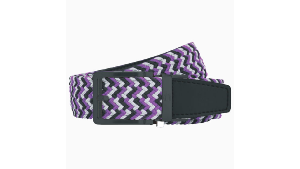 Nexbelt Braided Belt, Black/Purple/Grey, Up to 50 Waist, PCD1961