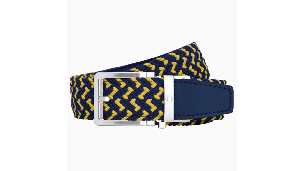 Nexbelt Braided Belt, Gold/Blue, Up to 50 Waist, PCD1893
