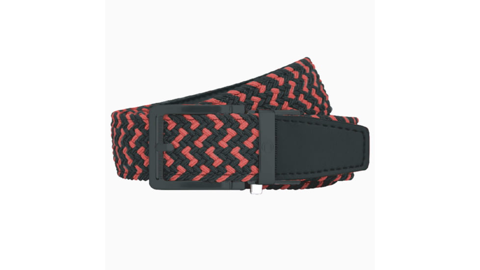 Nexbelt Braided Belt, Red/Black, Up to 50 Waist, PCD1985