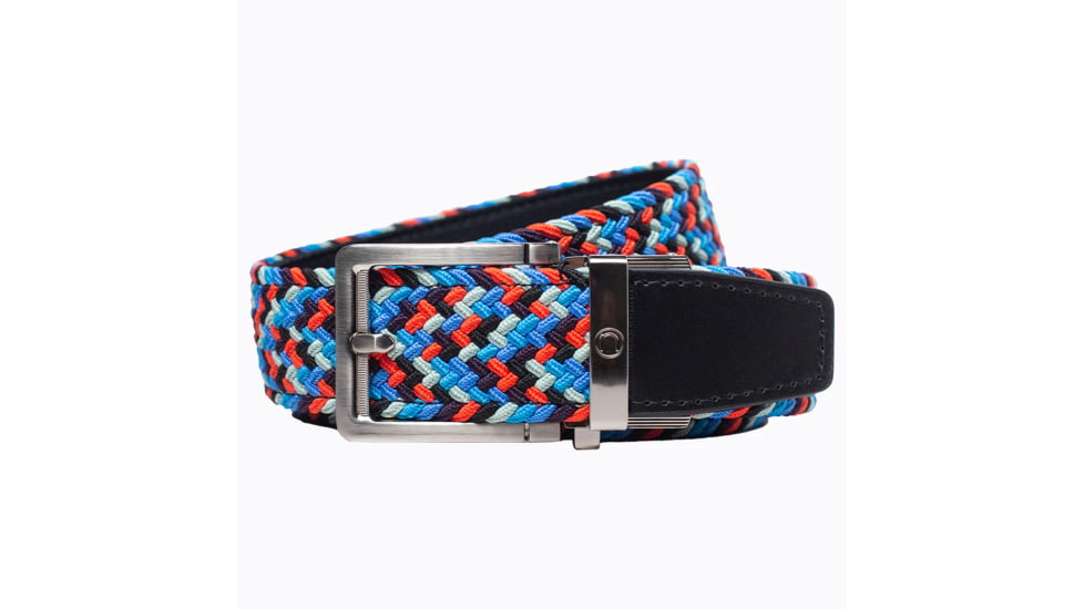 Nexbelt Braided Belt, Red/Grey/Blue, Up to 50" Waist, PCD4788