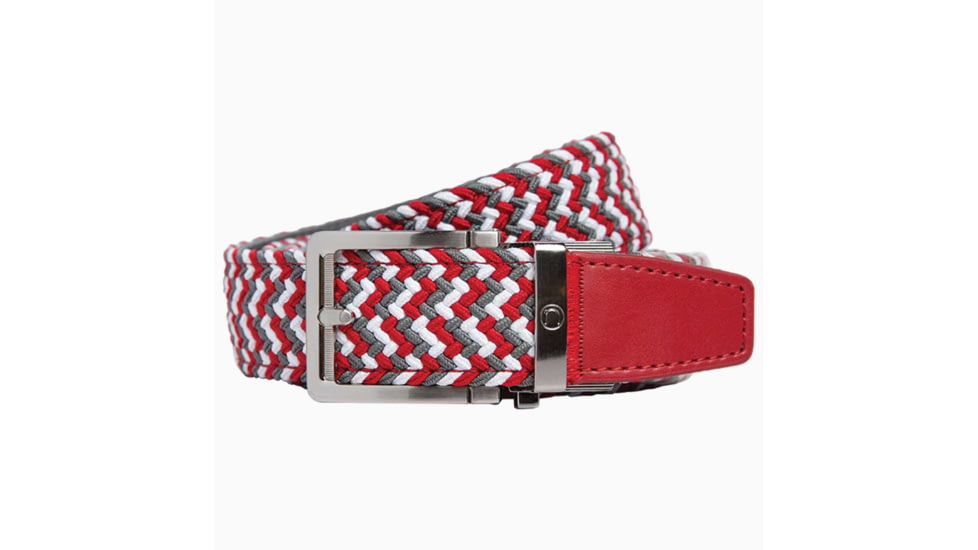 Nexbelt Braided Belt, Red/Grey/White, Up to 50 Waist, PCD1657