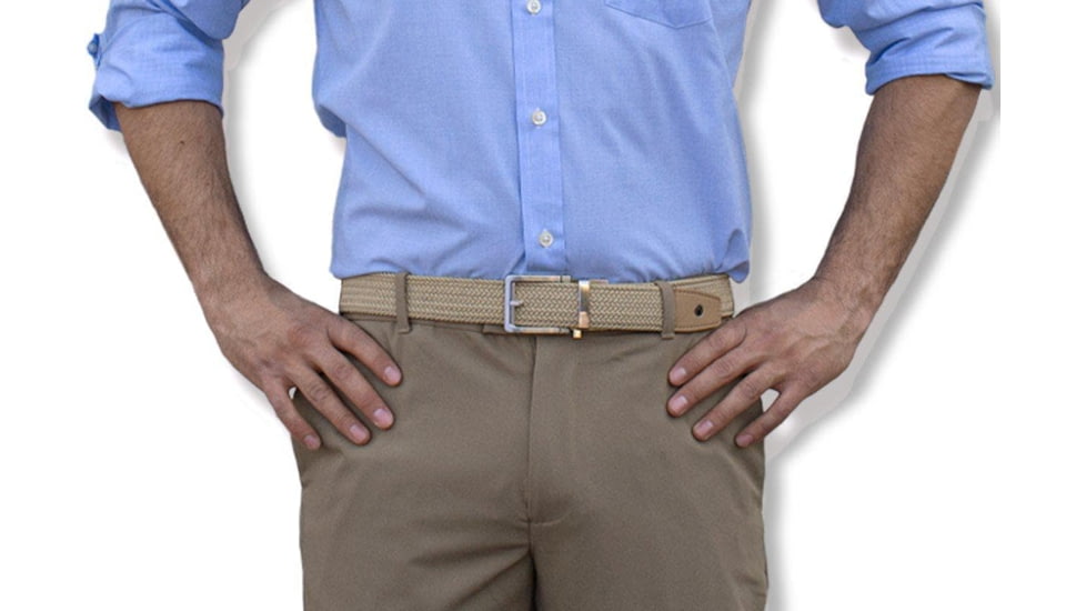 Nexbelt Braided Dress Belt, Tan, 1.375in, PCD8100