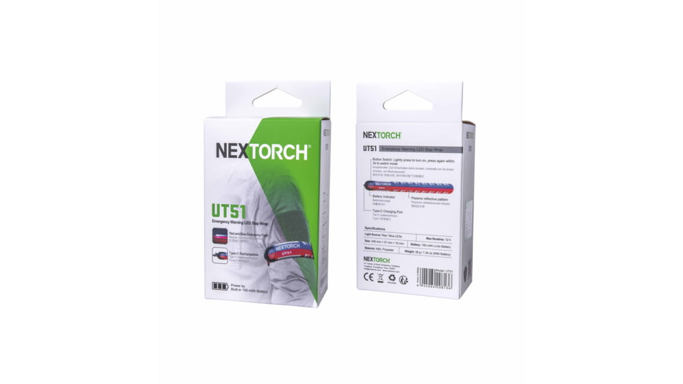 Nextorch UT51 Slap Bracelet Safety Light, Red/Blue, PS520152