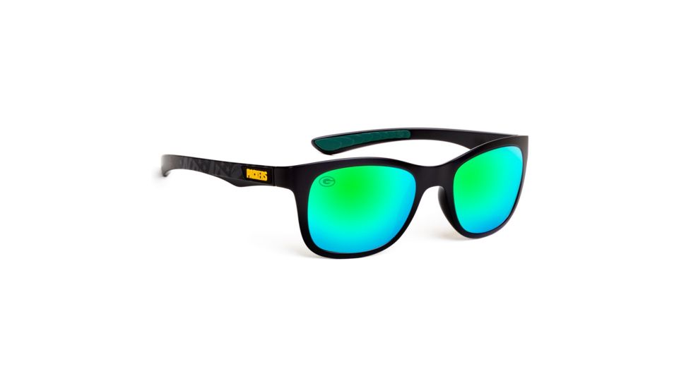 NFL Wayfarer Green Bay Packers Progressive Prescription Sunglasses, Matte Black Frame, 622088T12PR