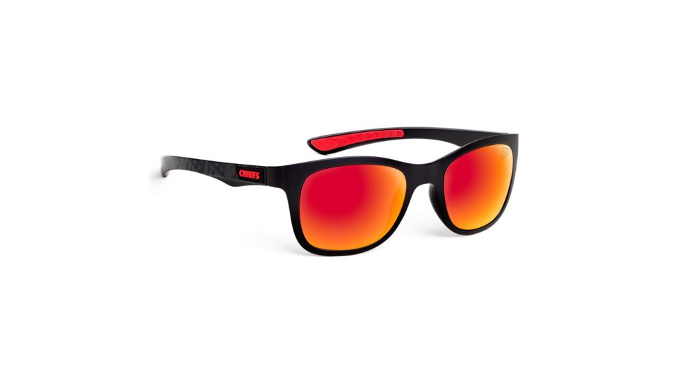 NFL Wayfarer Kansas City Chiefs Progressive Prescription Sunglasses, Matte Black Frame, 622088T16PR