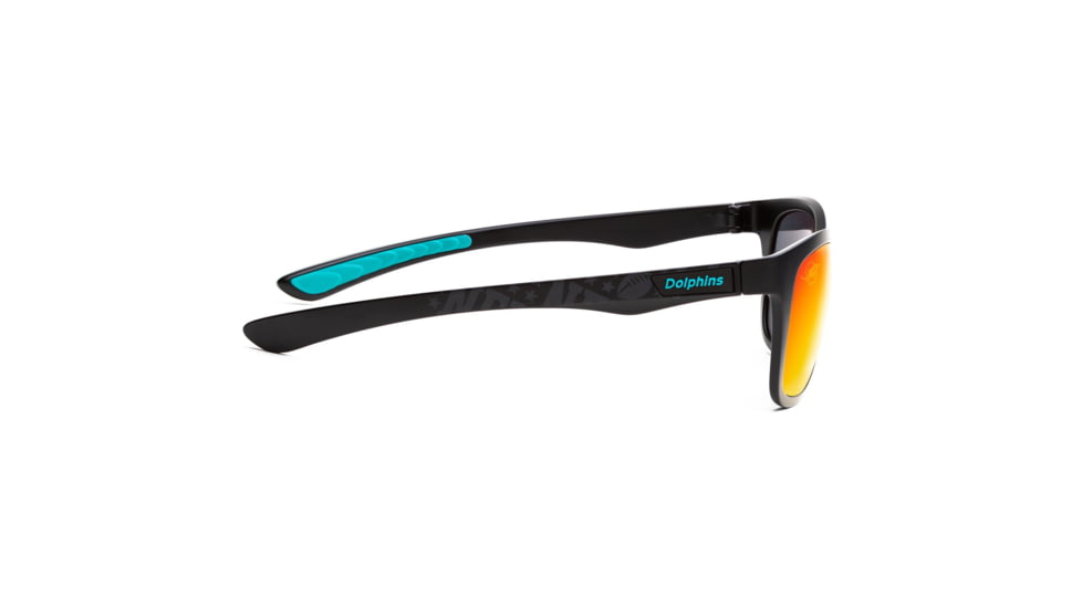 NFL Wayfarer Miami Dolphins Progressive Prescription Sunglasses, Matte Black Frame, 622088T17PR