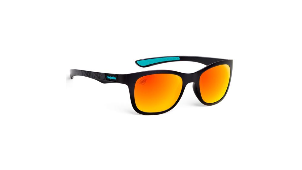 NFL Wayfarer Miami Dolphins Progressive Prescription Sunglasses, Matte Black Frame, 622088T17PR
