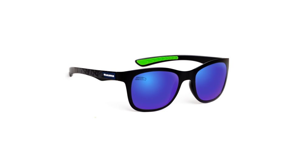 NFL Wayfarer Seattle Seahawks Progressive Prescription Sunglasses, Matte Black Frame, 622088T28PR