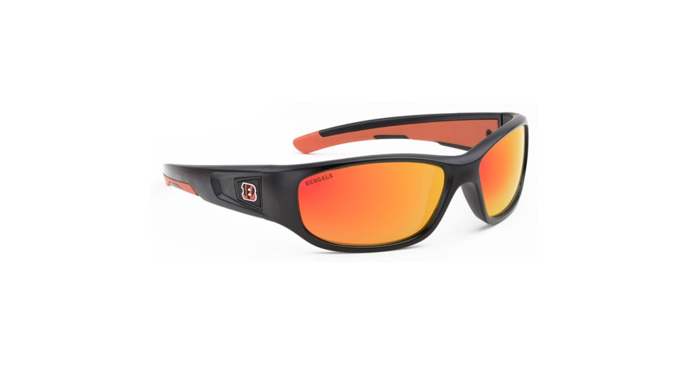 NFL Zone Cincinnati Bengals Single Vision Prescription Sunglasses, Matte Black Frame, 655975T07SV