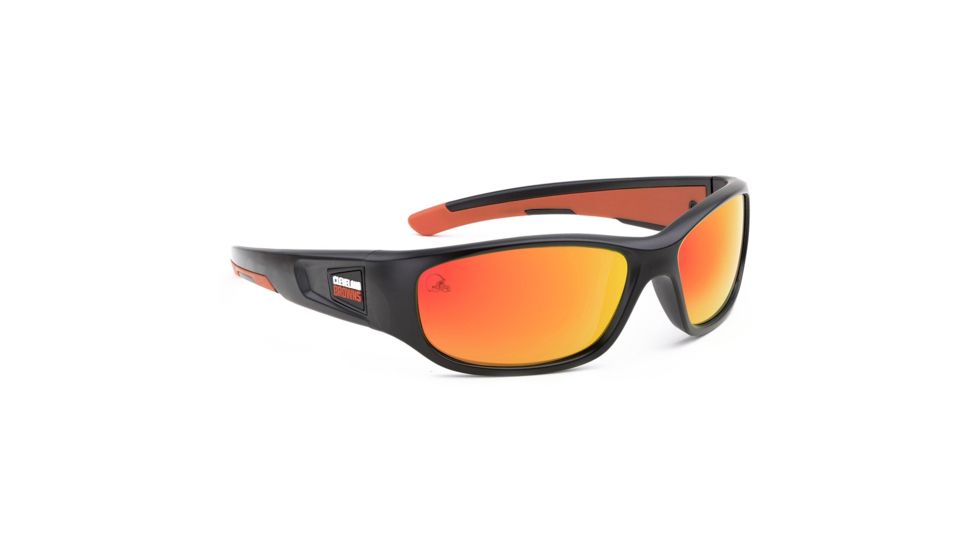 NFL Zone Cleveland Browns Single Vision Prescription Sunglasses, Matte Black Frame, 655975T08SV