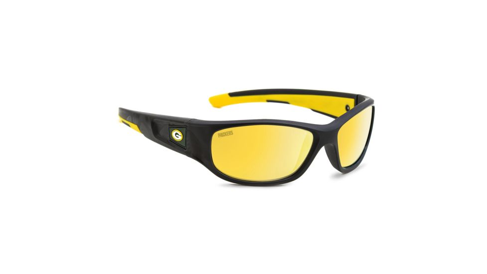 NFL Zone Green Bay Packers Single Vision Prescription Sunglasses, Matte Black Frame, 655975T12SV