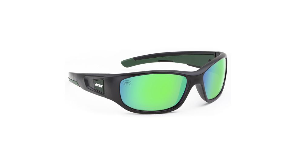 NFL Zone New York Jets Single Vision Prescription Sunglasses, Matte Black Frame, 655975T22SV