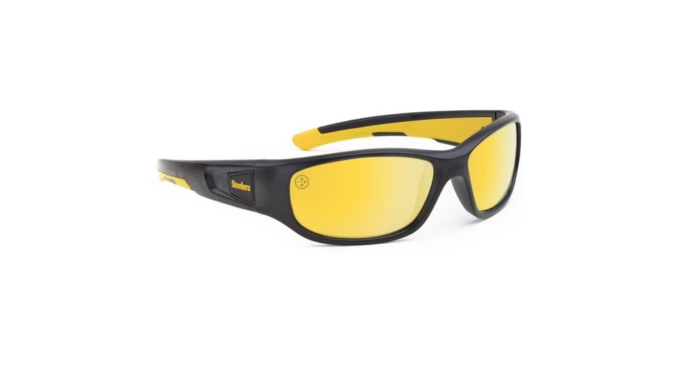 NFL Zone Pittsburgh Steelers Single Vision Prescription Sunglasses, Matte Black Frame, 655975T25SV