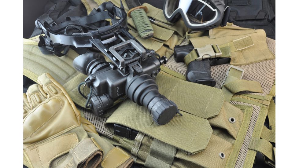 NG PVS7 QS Gen 2Plus Night Vision Goggles Quick Silver White Phosphor, Black NGPVS72QS