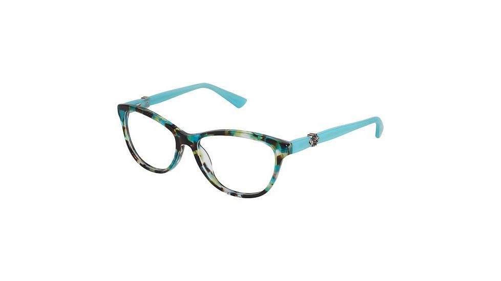 Nicole Miller Arden Single Vision Prescription Eyeglasses - Frame BLUE TORTOISE, Size 52/15mm NMARDEN02