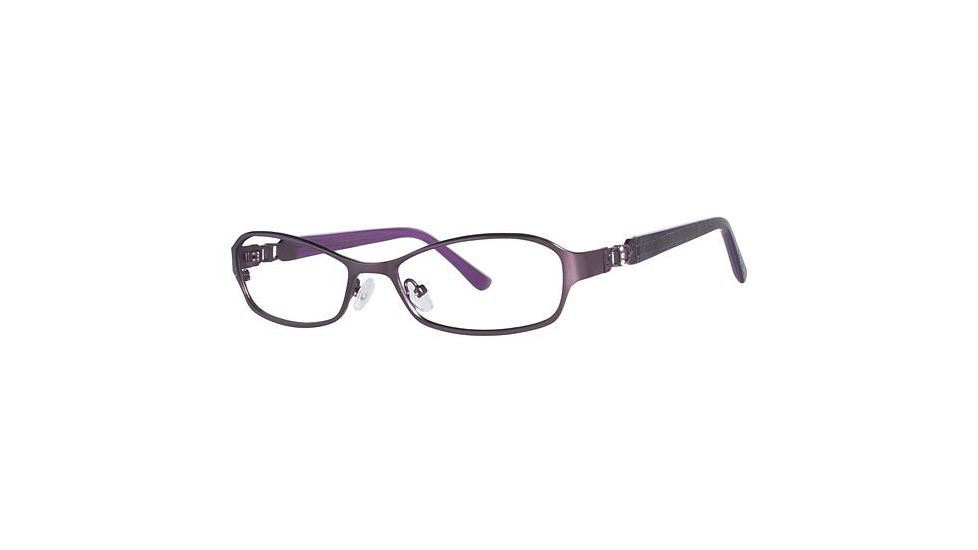 Nicole Miller Barrow Progressive Prescription Eyeglasses - Frame Matte Eggplant/Purple, Size 52/16mm NMBARROW03