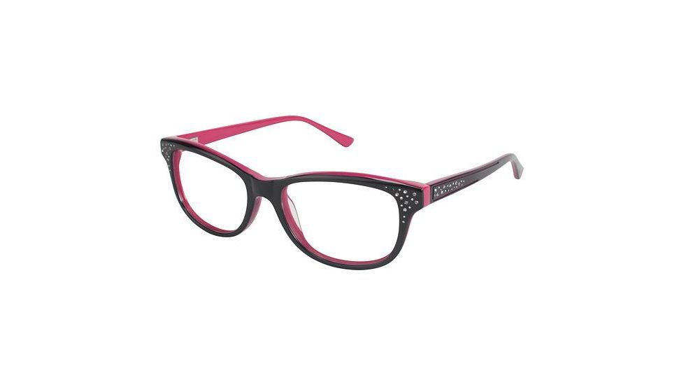 Nicole Miller Bijou Eyeglass Frames - Frame BLACK/ BERRY, Size 51/16mm NMBIJOU01