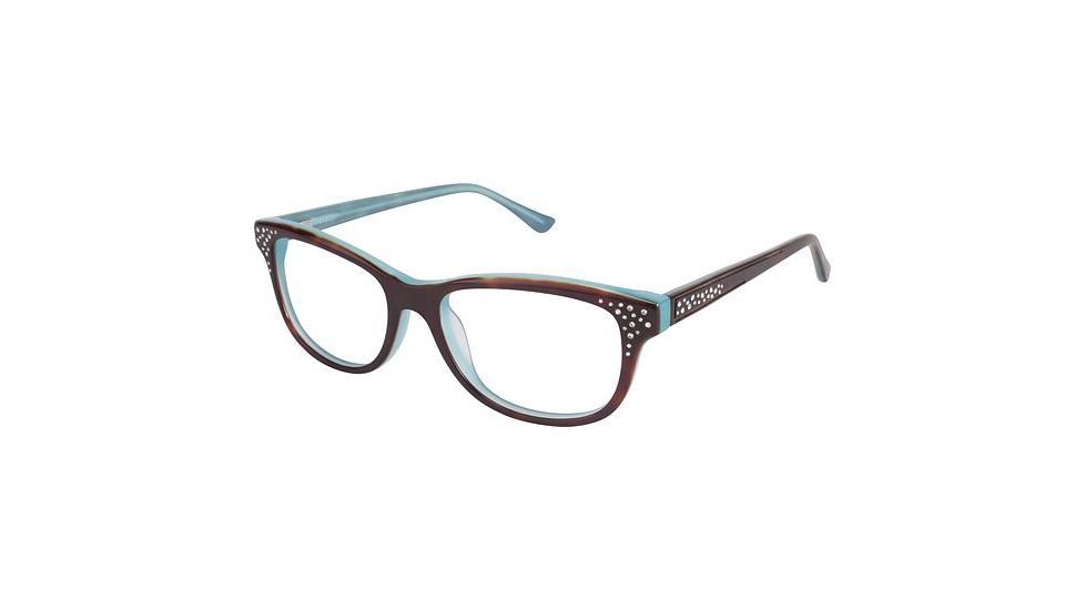 Nicole Miller Bijou Eyeglass Frames - Frame TORTOISE/TEAL, Size 51/16mm NMBIJOU02