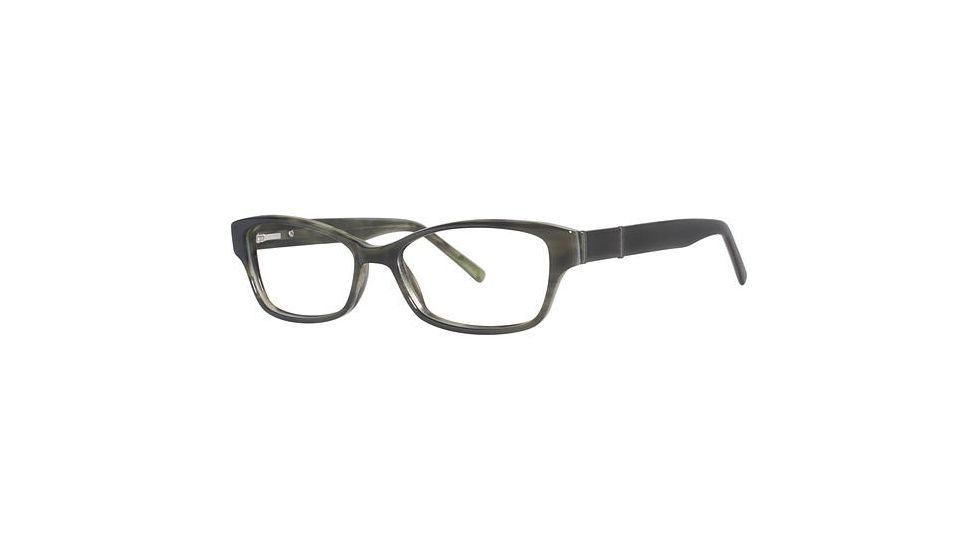 Nicole Miller Bleeker Prescription Eyeglasses - Frame Olive Horn, Size 54/15mm NMBLEEKER03