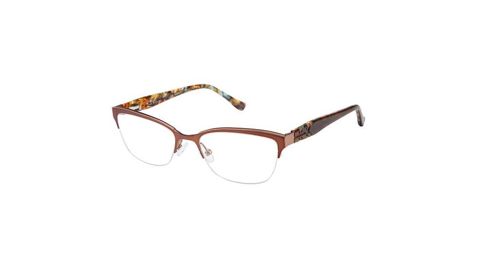 Nicole Miller Bogart Progressive Prescription Eyeglasses - Frame MATTE BROWN, Size 50/17mm NMBOGART02