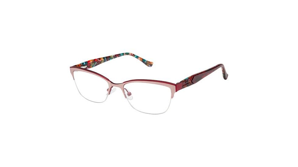 Nicole Miller Bogart Progressive Prescription Eyeglasses - Frame MATTE BURGUNDY, Size 50/17mm NMBOGART03