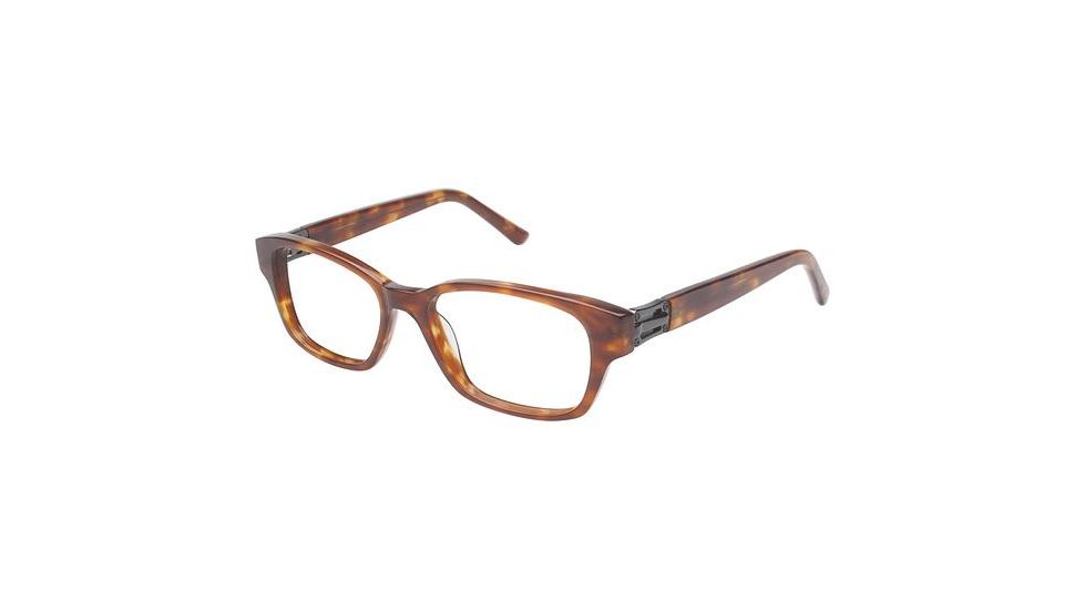 Nicole Miller Broome Single Vision Prescription Eyeglasses - Frame Honey Tortoise, Size 50/16mm NMBROOME01