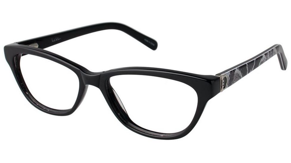 Nicole Miller Bryant Eyeglass Frames - Frame BLACK/SNAKE, Size 52/16mm NMBRYANT01