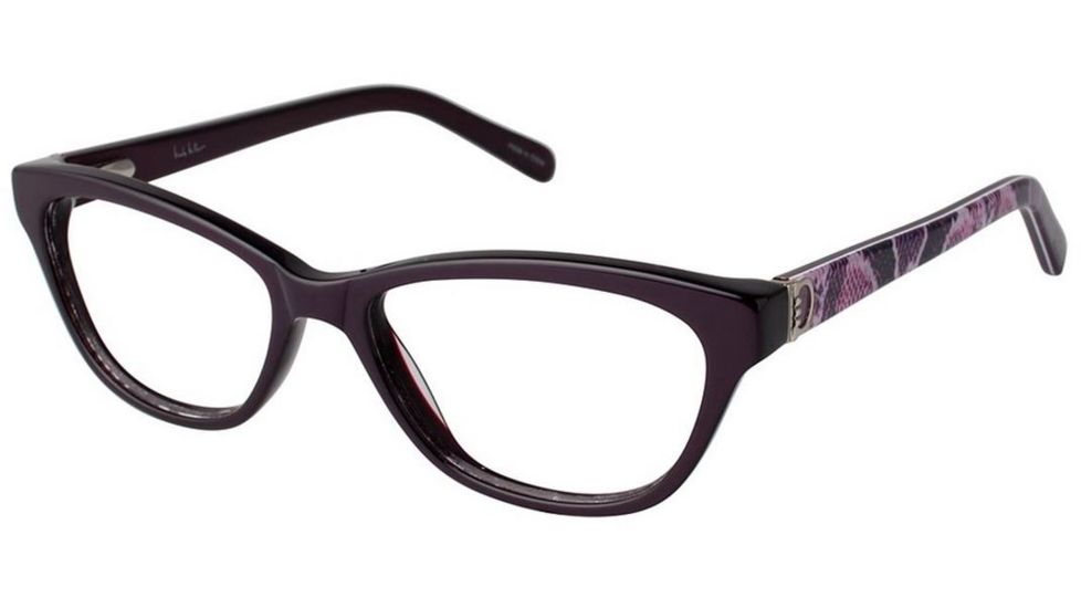 Nicole Miller Bryant Eyeglass Frames - Frame EGGPLANT/SNAKE, Size 52/16mm NMBRYANT03