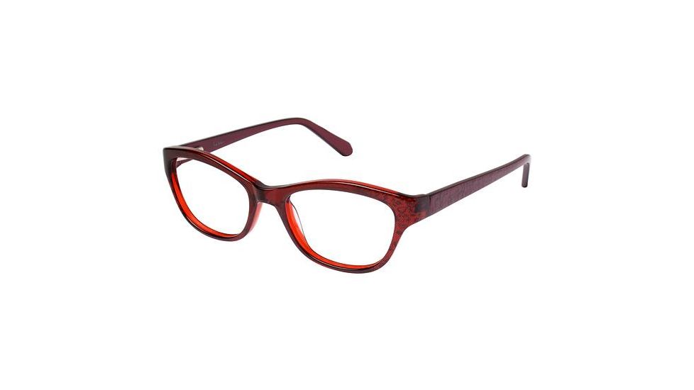 Nicole Miller Cabrini Single Vision Prescription Eyeglasses - Frame BERRY, Size 49/17mm NMCABRINI02