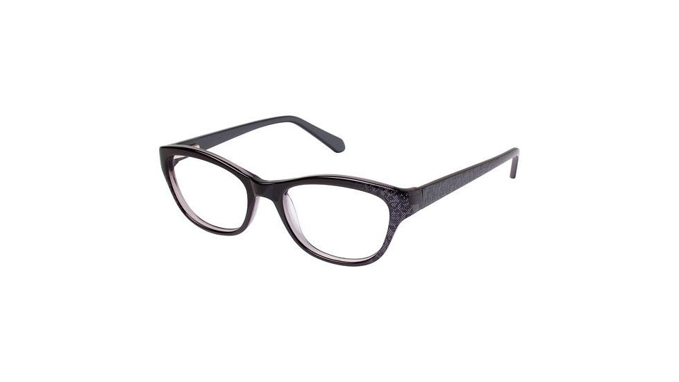Nicole Miller Cabrini Single Vision Prescription Eyeglasses - Frame BLACK, Size 49/17mm NMCABRINI01