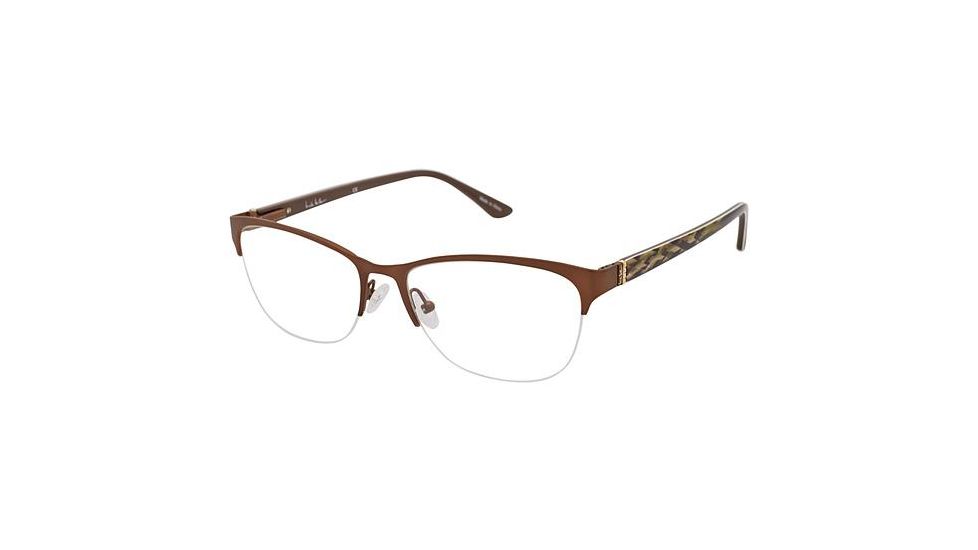 Nicole Miller Catherine Progressive Prescription Eyeglasses - Frame Matte Brown, Size 56/17mm NMCATHERINE02