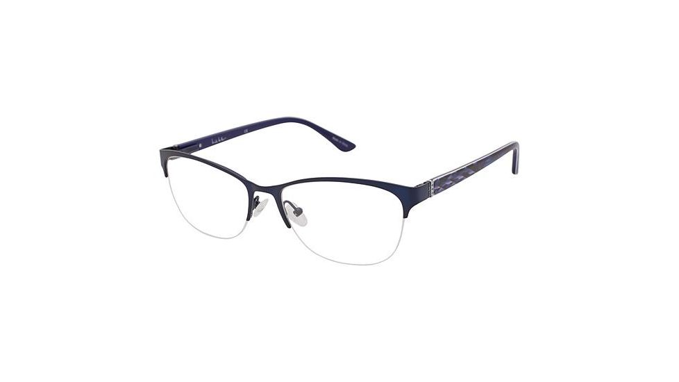 Nicole Miller Catherine Progressive Prescription Eyeglasses - Frame Matte Navy, Size 56/17mm NMCATHERINE01