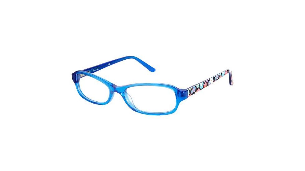 Nicole Miller Corinna Eyeglass Frames - Frame Blue / Floral, Size 48/15mm NMCORINNA03