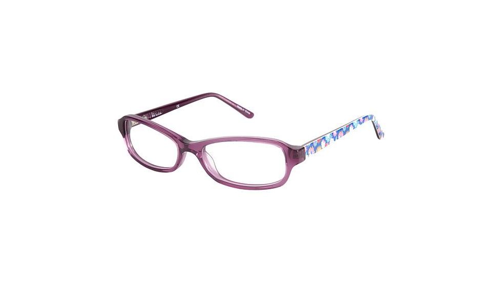 Nicole Miller Corinna Eyeglass Frames - Frame Purple / Floral, Size 48/15mm NMCORINNA02