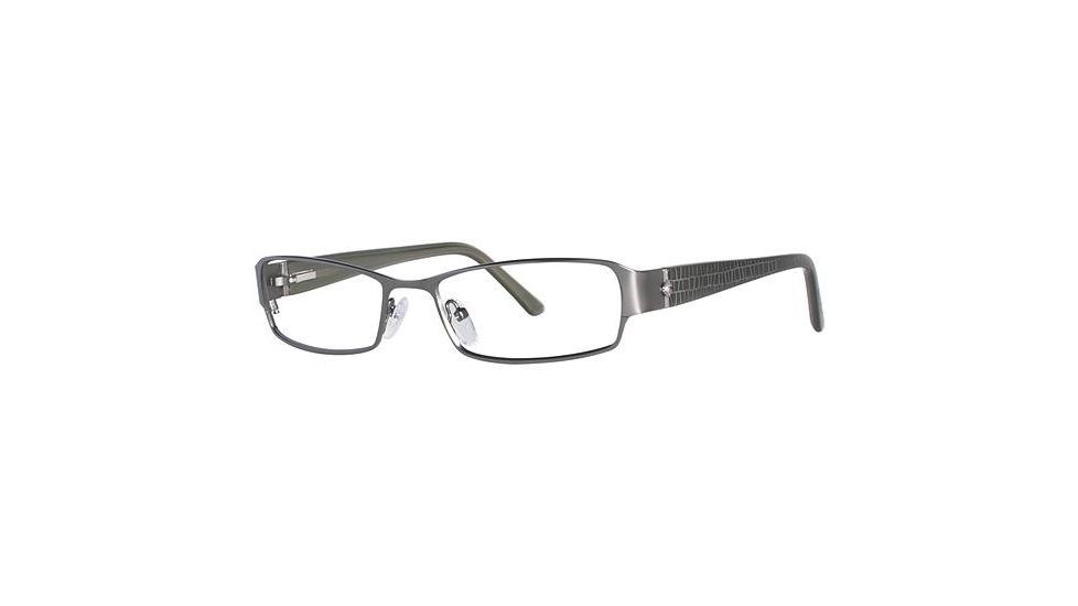 Nicole Miller Cornelia Bifocal Prescription Eyeglasses - Frame Matte Dark Gun/Olive, Size 53/17mm NMCORNELIA01