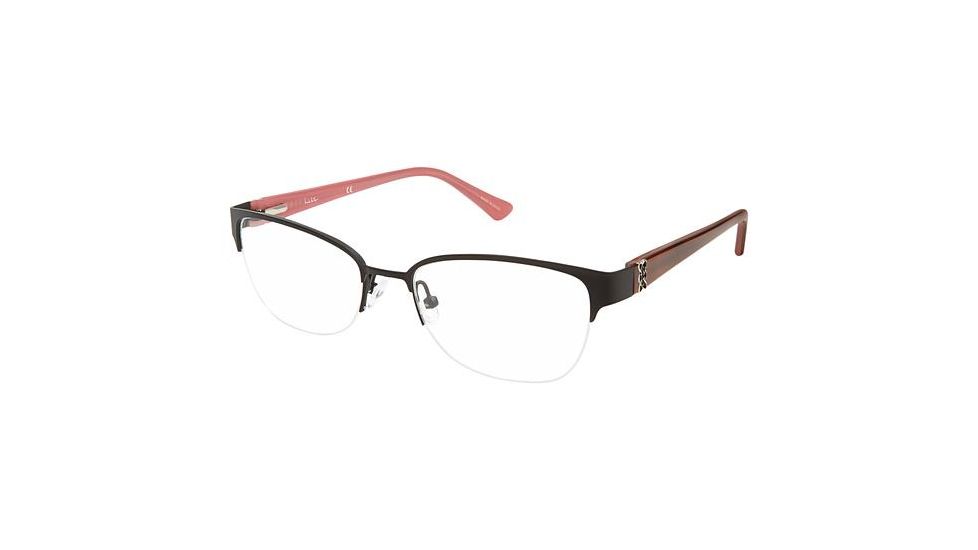 Nicole Miller Cozine Single Vision Prescription Eyeglasses - Frame Matte Black, Size 51/17mm NMCOZINE01