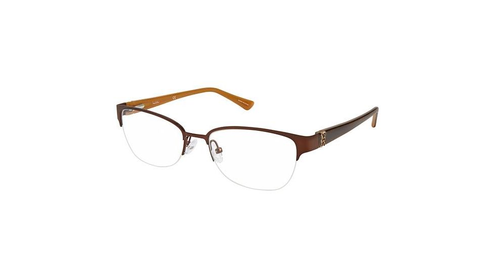 Nicole Miller Cozine Single Vision Prescription Eyeglasses - Frame Matte Brown, Size 51/17mm NMCOZINE02