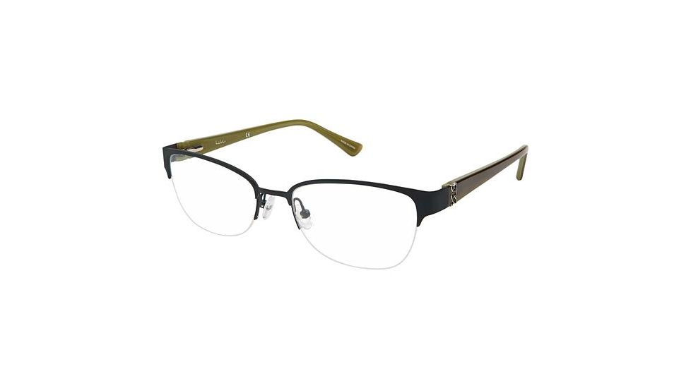 Nicole Miller Cozine Single Vision Prescription Eyeglasses - Frame Matte Dark Teal, Size 51/17mm NMCOZINE03