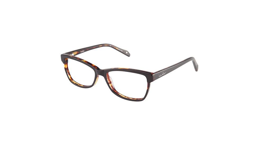 Nicole Miller Ellery Single Vision Prescription Eyeglasses - Frame BLACK/TORTOISE, Size 53/15mm NMELLERY01