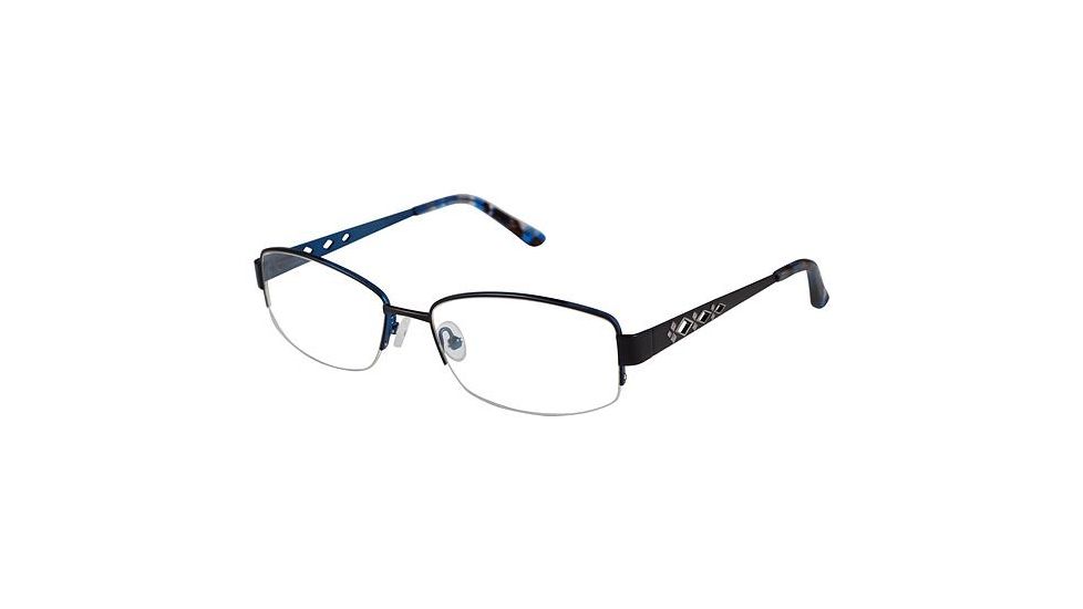 Nicole Miller Emerson Eyeglass Frames - Frame BLACK/BLUE TORT, Size 58/17mm NMEMERSON01