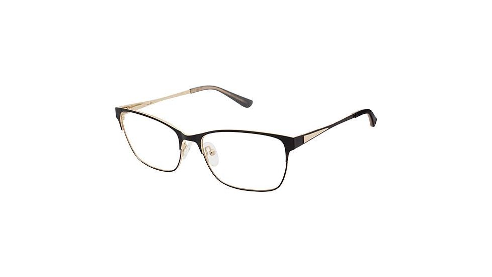 Nicole Miller Glenmore Progressive Prescription Eyeglasses - Frame Black/Gold, Size 55/16mm NMGLENMORE01