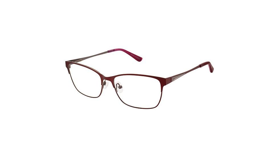 Nicole Miller Glenmore Progressive Prescription Eyeglasses - Frame Burgundy/Gun, Size 55/16mm NMGLENMORE03
