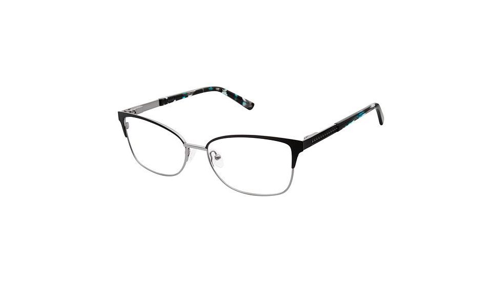 Nicole Miller Grand Bifocal Prescription Eyeglasses - Frame Black/Turquoise, Size 54/16mm NMGRAND01