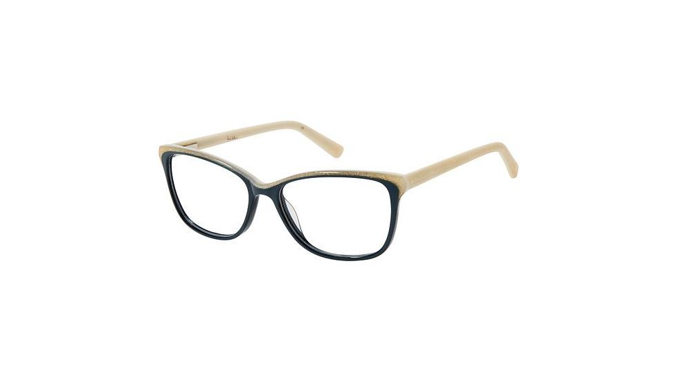Nicole Miller Hemlock Bifocal Prescription Eyeglasses - Frame TEAL/GLITTER, Size 53/16mm NMHEMLOCK03