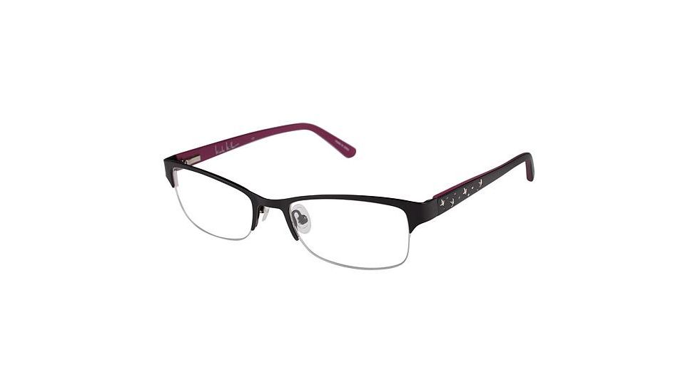 Nicole Miller Jasper Single Vision Prescription Eyeglasses - Frame MATTE BLACK, Size 51/18mm NMJASPER01