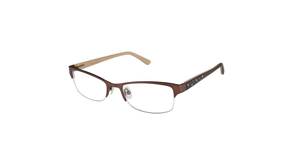 Nicole Miller Jasper Single Vision Prescription Eyeglasses - Frame MATTE BROWN, Size 51/18mm NMJASPER02
